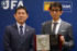 森保一監督（左）と井原正巳氏（右）