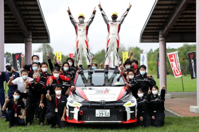 2021年シーズン2勝目を挙げた勝田範彦/木村裕介組(TOYOTA GAZOO Racing/トヨタGRヤリスGR4ラリー) 2021年JRC第9戦ラリー北海道