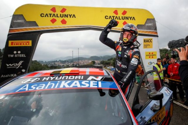2019年大会に続きWRCラリー・スペイン連覇を達成したティエリー・ヌービル(ヒュンダイi20クーペWRC)