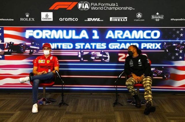 2021年F1第17戦アメリカGP木曜会見 シャルル・ルクレール(フェラーリ)&ルイス・ハミルトン(メルセデス)
