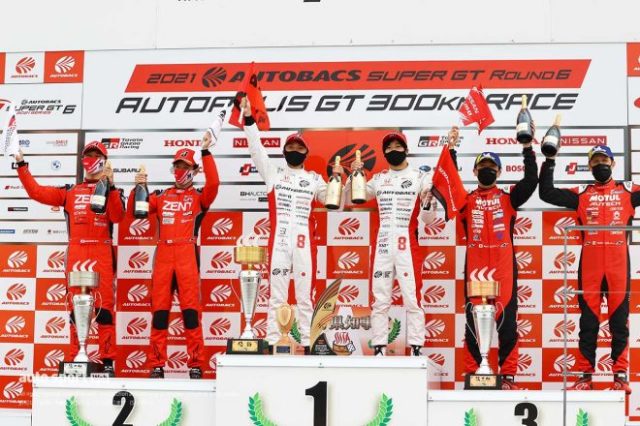 2021スーパーGT第6戦オートポリス GT500クラスの表彰台