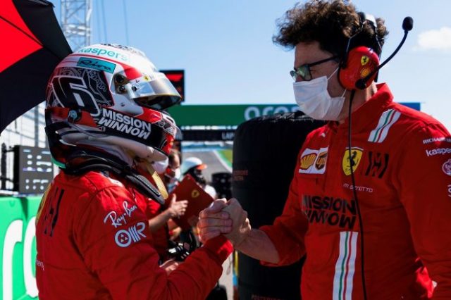 2021年F1第17戦アメリカGP シャルル・ルクレールとマッティア・ビノット代表(フェラーリ)