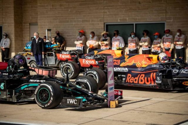 2021年F1第17戦アメリカGP 2位ルイス・ハミルトン(メルセデス)&優勝マックス・フェルスタッペン(レッドブル・ホンダ)