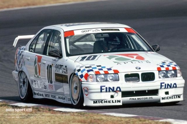 1995年のJTCCを戦ったスティーブ・ソーパーの『BMW 318i』。同年、インターTECを含む終盤の2ラウンドでは、タイヤを横浜ゴムからミシュランにスイッチした。