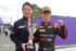 2026年FIA F3第1戦メルボルン フィーチャーレースで3位入賞を果たした加藤大翔（ARTグランプリ／HFDP）とホンダ・レーシング／HRCの渡辺康治社長