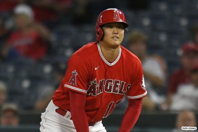 2打席連続で四球を選んだエンゼルスの大谷翔平