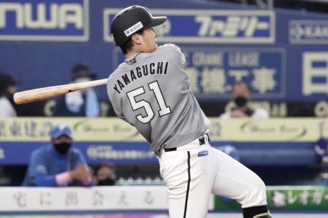 ロッテ・山口航輝 (C)Kyodo News