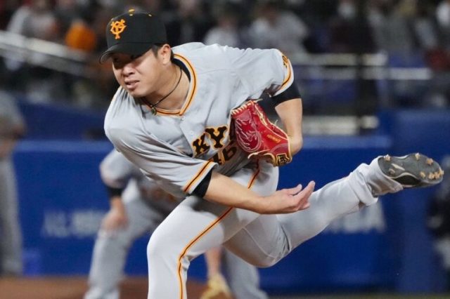 巨人の鍬原拓也 (C) Kyodo News