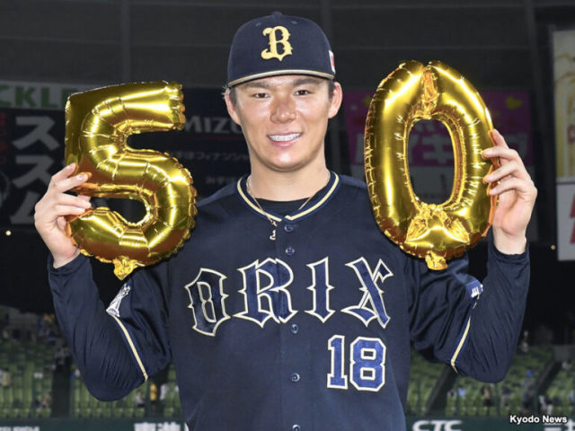 通算50勝目を手にしたオリックス・山本由伸