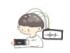 ゲームしている人の脳波を測っているイラスト（絵：おね）