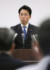 自民党総裁選に出馬を表明し、記者会見する小泉進次郎農林水産相＝２０日午前、東京都港区