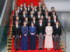 認証式を終え、副大臣らと記念撮影する高市早苗首相（前列左から３人目）＝２２日午後、首相官邸