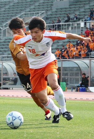 法政大時代のサッカー日本代表の上田綺世選手(長山一也さん提供)