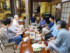 乗光寺で語り合う住職の豊橋光秀さん（中央奥）と母則子さん（中央奥右）、参加者たち＝１日、熊本県球磨村
