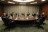 金融政策決定会合に臨む日銀の植田和男総裁（中央）ら＝３１日午前、東京都中央区の日銀本店（代表撮影）