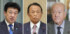 自民党の(左から)木原稔官房長官、麻生太郎副総裁、鈴木俊一幹事長