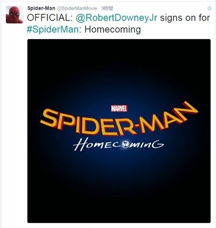 シリーズ最新作「SPIDER-MAN: Homecoming」にアイアンマン役ロバート・ダウニー・Jrが参加