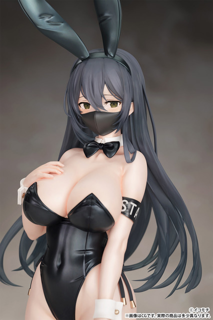 「『黒バニー後輩ちゃん(マスクver./素顔ver.)』illustrated by イコモチ 1/7スケール 塗装済み完成品フィギュア」各13
