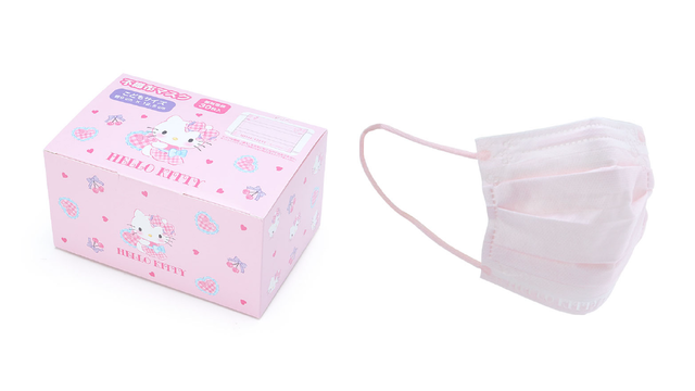 サンリオキャラクター「ボックス入りキッズ不織布マスク」ハローキティ(ピンク)(C)’22 SANRIO 著作(株)サンリオ