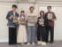舞台「西郷と大久保−永遠の契り−」の制作発表に出席した、左から佐藤弘樹、棚橋幸代、田村幸士、酒井法子、賀集利樹
