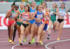 女子1500メートル予選で力走する田中（手前左から2人目）（撮影・足立雅史）