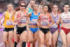 女子5000メートル予選　力走する山本（中央左）、田中（同右）（撮影・足立雅史）