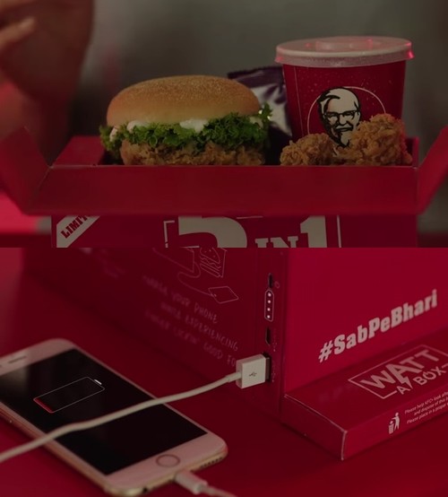 インドKFCが充電機能内蔵の箱