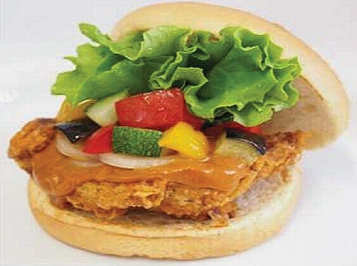バターチキンカレーのバーガー