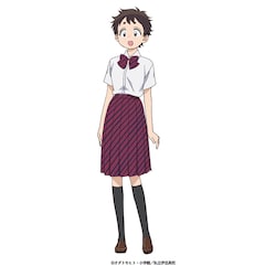 井中のこ子(CV:潘めぐみ)のキャラクタービジュアル。高校入学時から田舎の出身であることがバレたくなく、1学期はクラスメイトとも最小限の言葉で乗り切っていた。古見さんを「クラスの神様で都会のオンナ」と思い込んでおり、その感じに密かに憧れている。